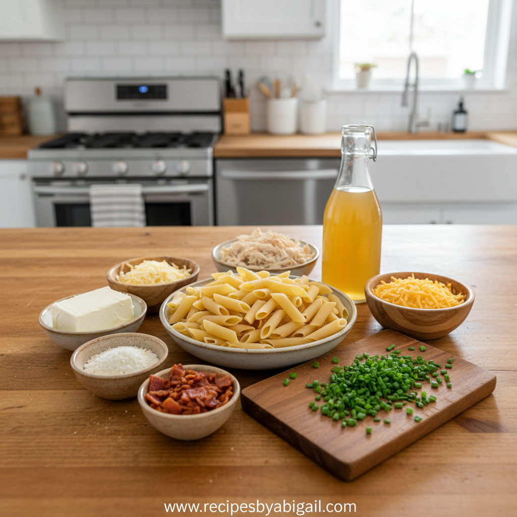 Ingredients for crack chicken penne