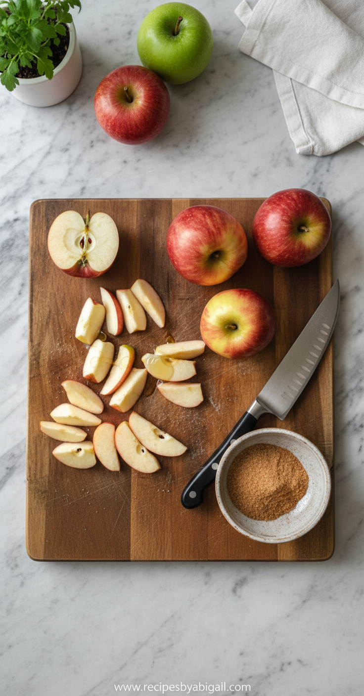 Ingredients for apple fries and peanut butter sauce