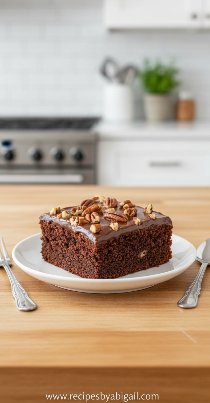 Easy Texas Sheet Cake Recipe with Rich Fudgy Icing - Simple Chocolate Dessert 7 easy-texas-sheet-cake-recipe---mushroomsalus_feature