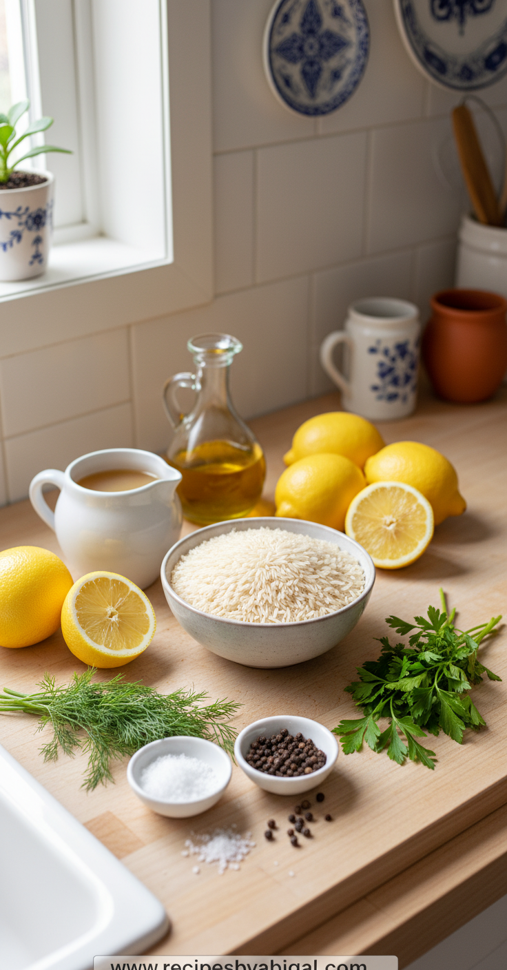 Easy Steps Greek Lemon Rice Recipe - Simple Flavorful Lemon Pilaf Guide 2 Ingredients for Greek lemon rice including rice, lemons, herbs and spices
