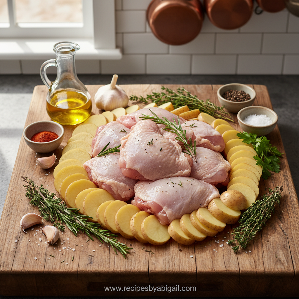 Garlic Parmesan Chicken and Potatoes - Easy One Pan Dinner Recipe 2 Ingredients for garlic parmesan chicken and potatoes