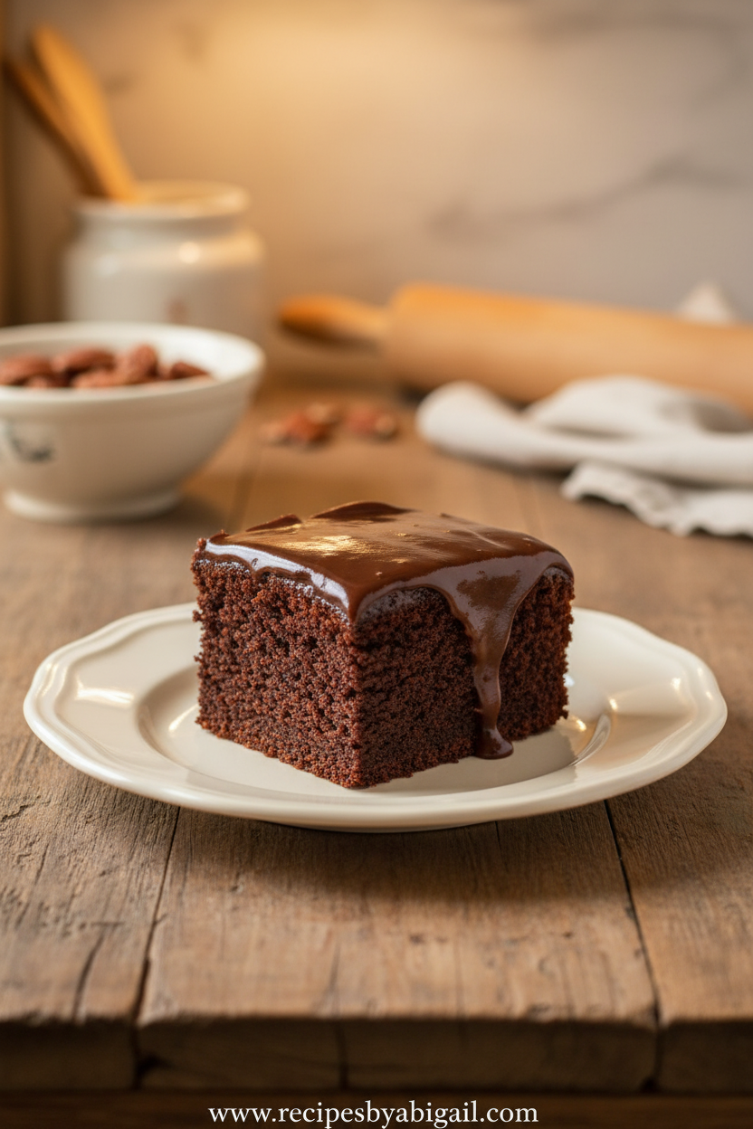 Pioneer Woman chocolate sheet cake with rich fudgy icing