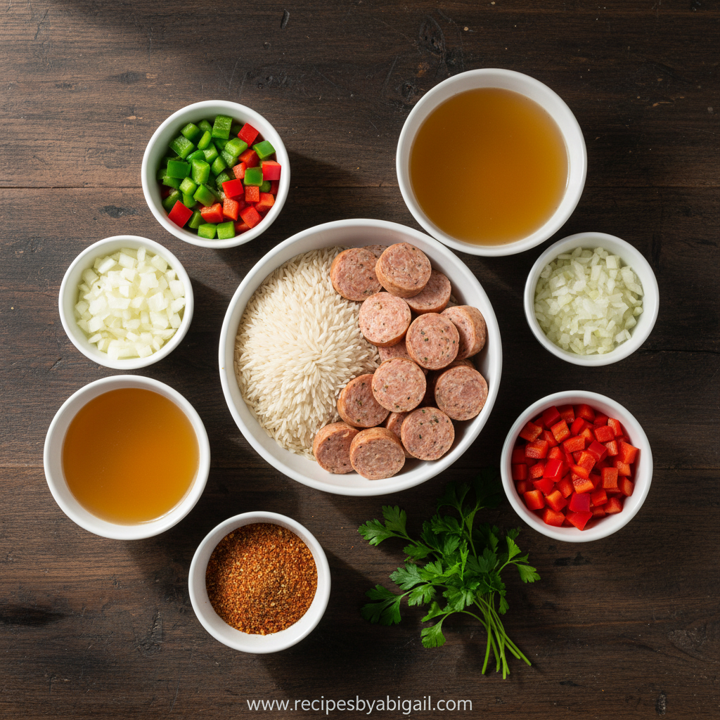 Tasty Cajun Chicken Sausage Rice Skillet - Easy One Pan Dinner Recipe 2 Ingredients for Cajun chicken sausage rice skillet