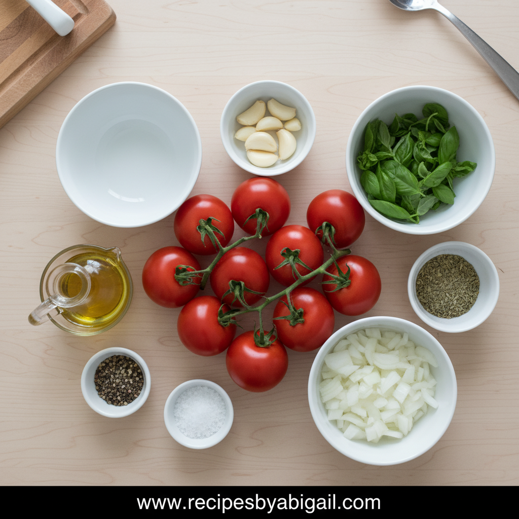 Ingredients for homemade pizza sauce