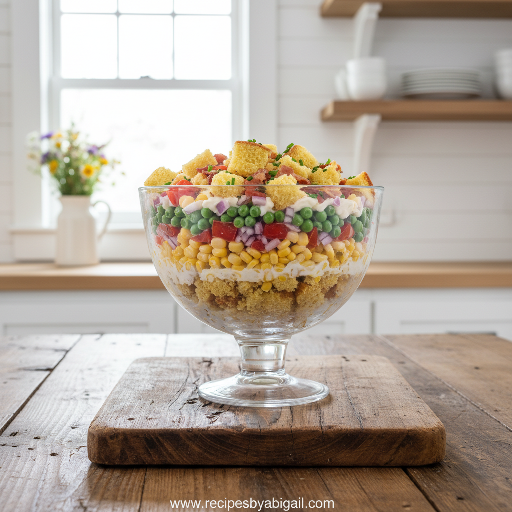 Colorful Potluck Cornbread Salad - Crunchy Crowd-Pleasing Side Dish Recipe 4 potluck-cornbread-salad---colorful--crunchy---crowd-pleasing_feature