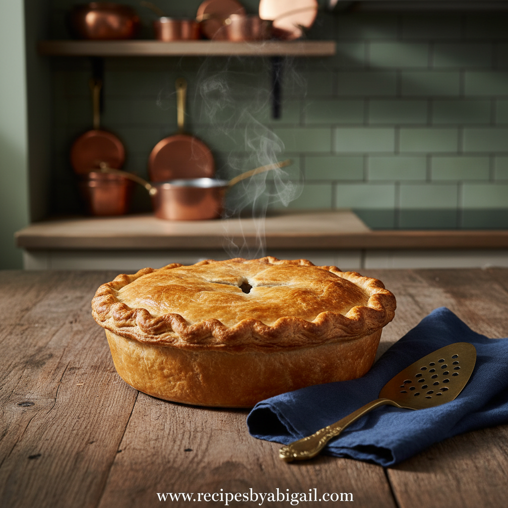 Ultimate Beef Pot Pie Recipe – Comforting and Hearty 1 Golden crust beef pot pie served on a plate