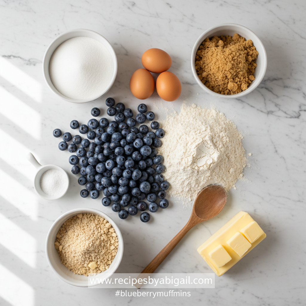 Irresistibly Fluffy Blueberry Muffins with Crumble Topping 2 Ingredients for blueberry muffins with crumble topping