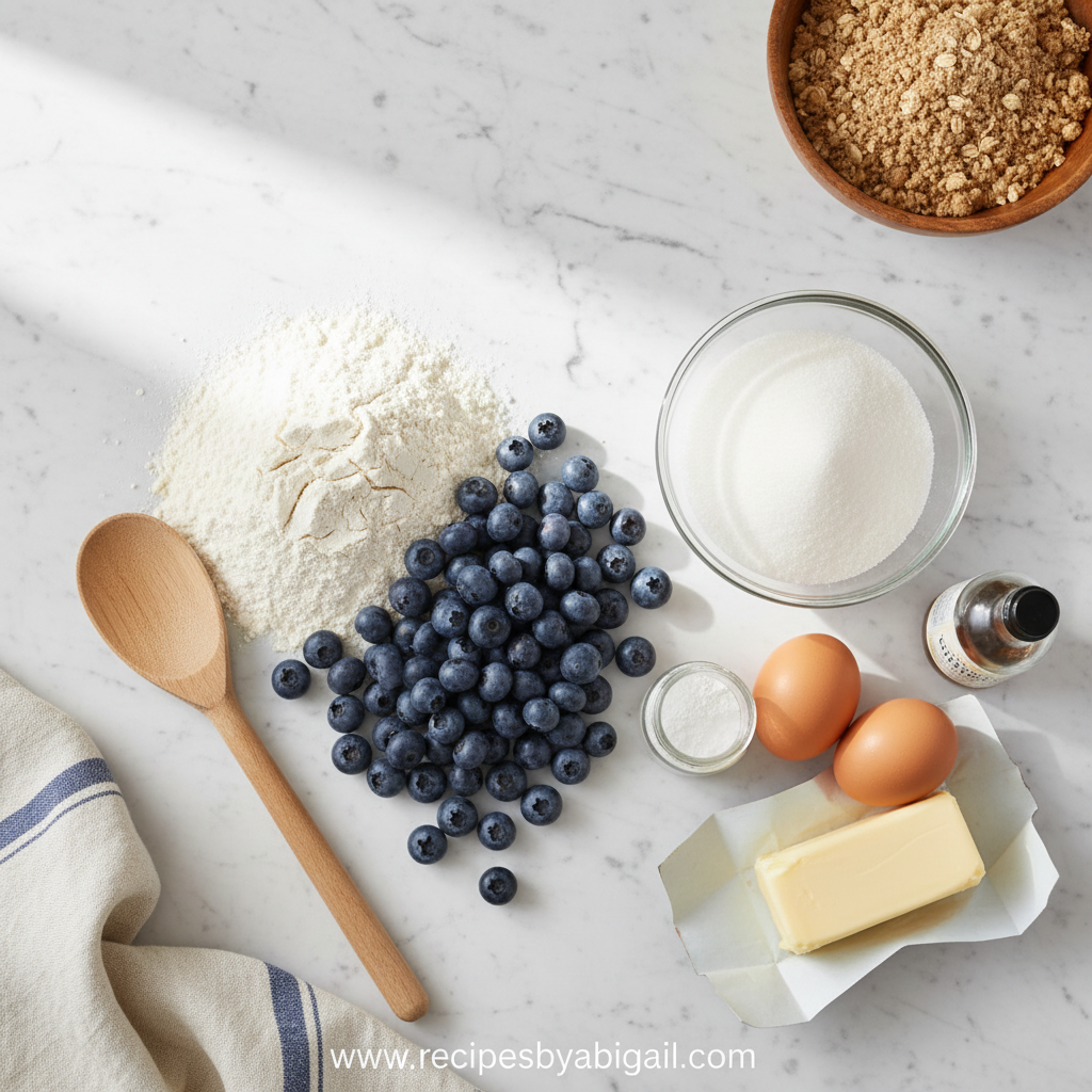 Juicy Blueberry Muffins With Crumble Topping – Irresistible Bakery Style Recipe 2 Ingredients for blueberry muffins with crumble topping