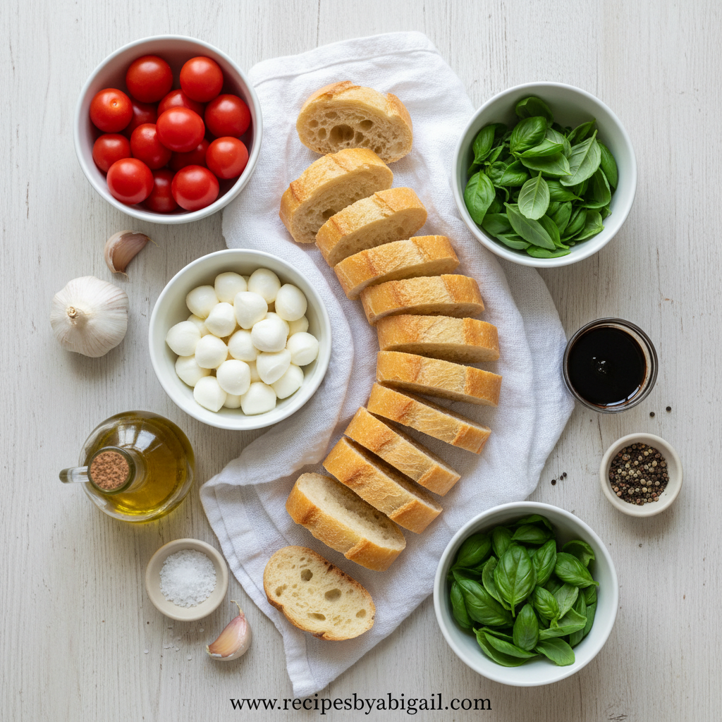 Caprese Bruschetta: A Fresh and Easy Italian Appetizer 2 Ingredients for Caprese Bruschetta