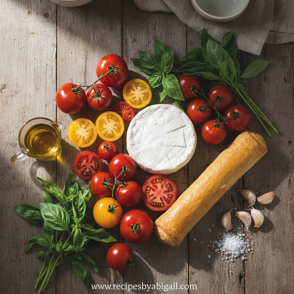 Ingredients for Rustic Tomato Cheese Tart