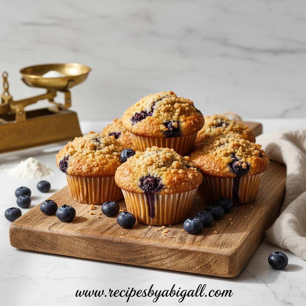 Bakery Style Blueberry Streusel Muffins