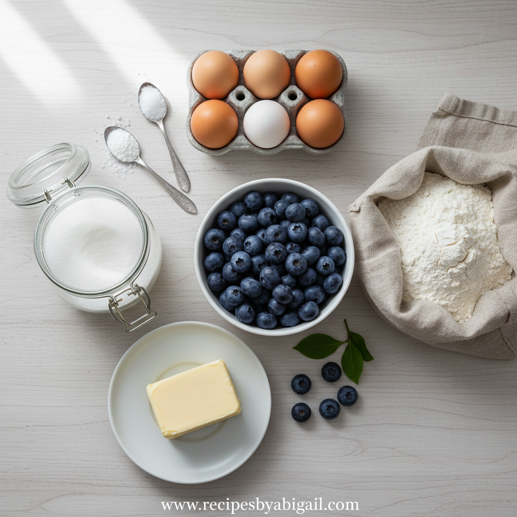 Ingredients for Blueberry Streusel Muffins
