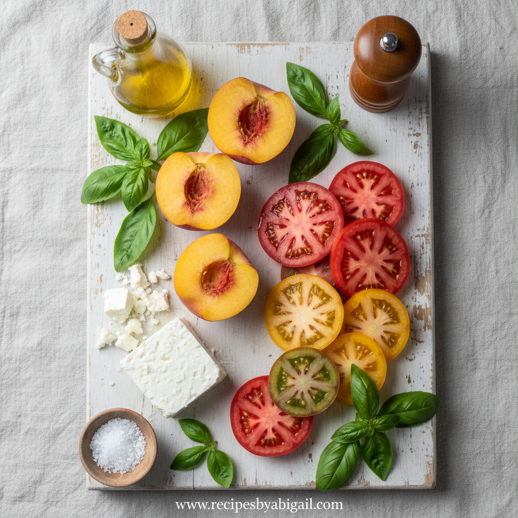 Peach Heirloom Tomato Salad: A Bright and Elegant Summer Dish 2 Ingredients for Peach Heirloom Tomato Salad