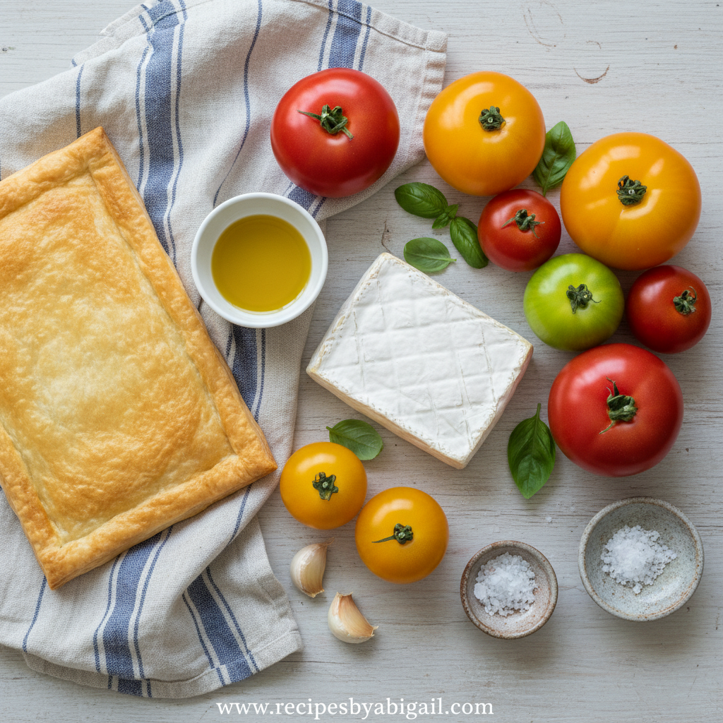 Cheesy Heirloom Tomato Tarts with Puff Pastry | PWWB 2 Ingredients for Cheesy Heirloom Tomato Tarts