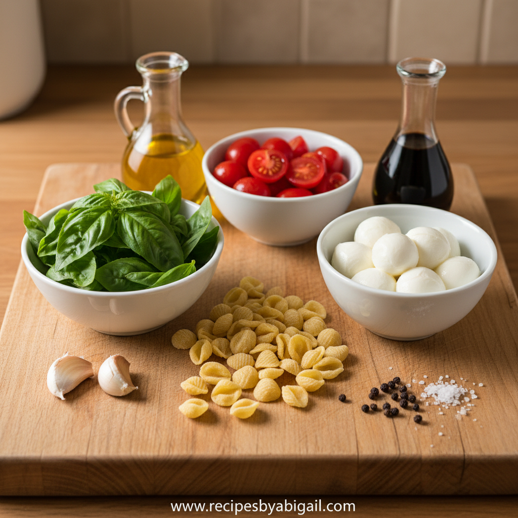 Creamy Caprese Pasta Salad: A Fresh and Easy Summer Recipe 2 Ingredients for Creamy Caprese Pasta Salad