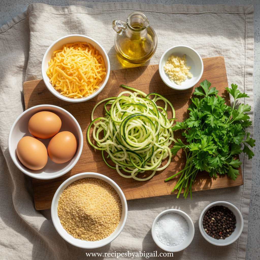 Ingredients for Baked Zucchini and Cheese Casserole