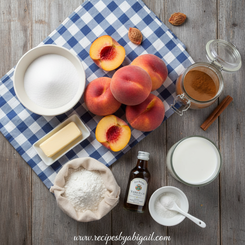 Ingredients for Paula Deen's Peach Cobbler
