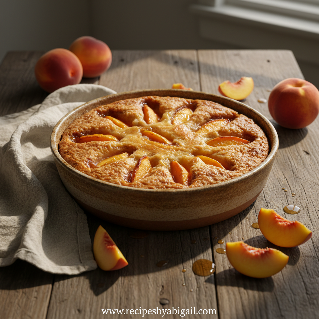 Classic Peach Cobbler Recipe: A Sweet Summer Dessert 1 Classic Peach Cobbler served warm with a scoop of ice cream