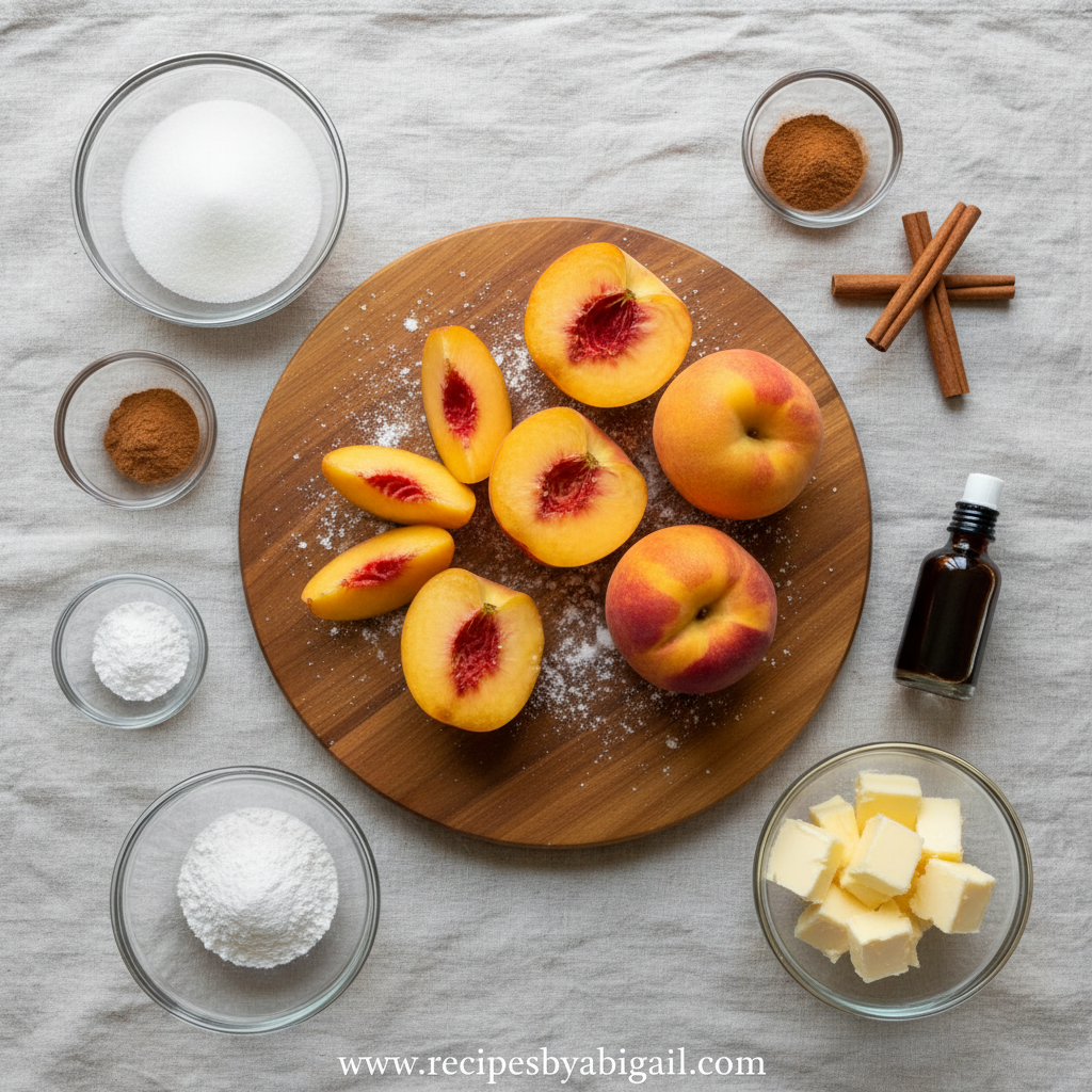 The Best Peach Cobbler Recipe: A Classic Summer Dessert 2 Ingredients for peach cobbler: fresh peaches, sugar, flour, butter, and spices